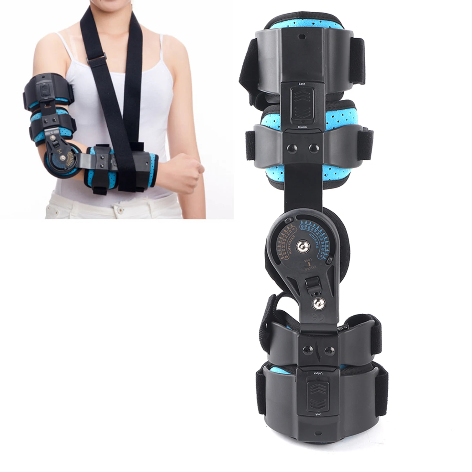 Adjustable Elbow Brace Fixation Sling Orthosis Protector Recovery Support for Right Arm Elbow Fixation Elbow Support Elbow Brace