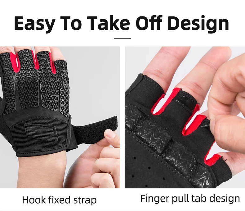 ROCKBROS Cycling Gloves SBR Pad Breathable Fingerless Gloves Shock Absorbtion Non-Slip Bicycle Gloves MTB Silicone Palm Rest