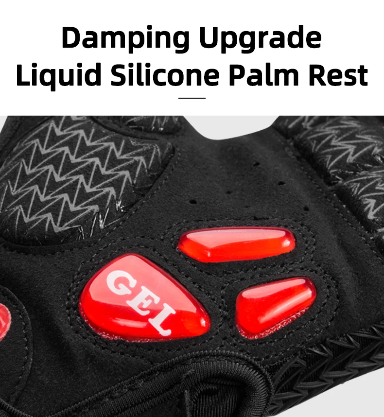 ROCKBROS Cycling Gloves SBR Pad Breathable Fingerless Gloves Shock Absorbtion Non-Slip Bicycle Gloves MTB Silicone Palm Rest