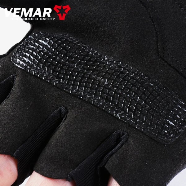 Summer Retro Half Finger Motorcycle Gloves Men Breathable Leather Fingerless Gloves Motocross Cycling Luvas Moto Guantes - Image 5