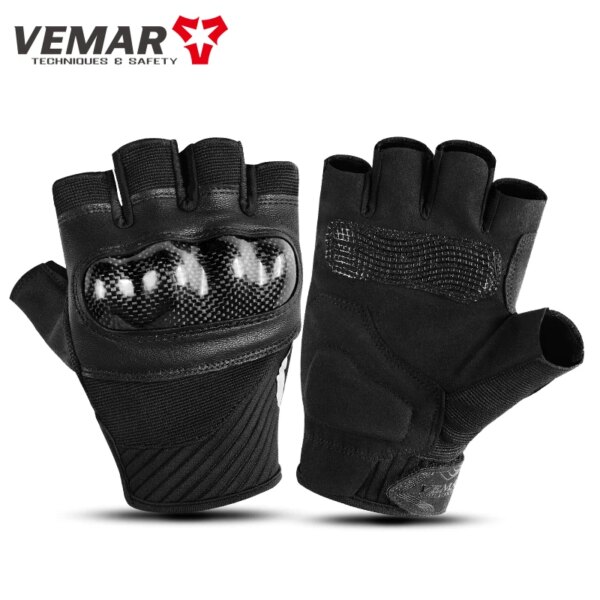 Summer Retro Half Finger Motorcycle Gloves Men Breathable Leather Fingerless Gloves Motocross Cycling Luvas Moto Guantes - Image 6