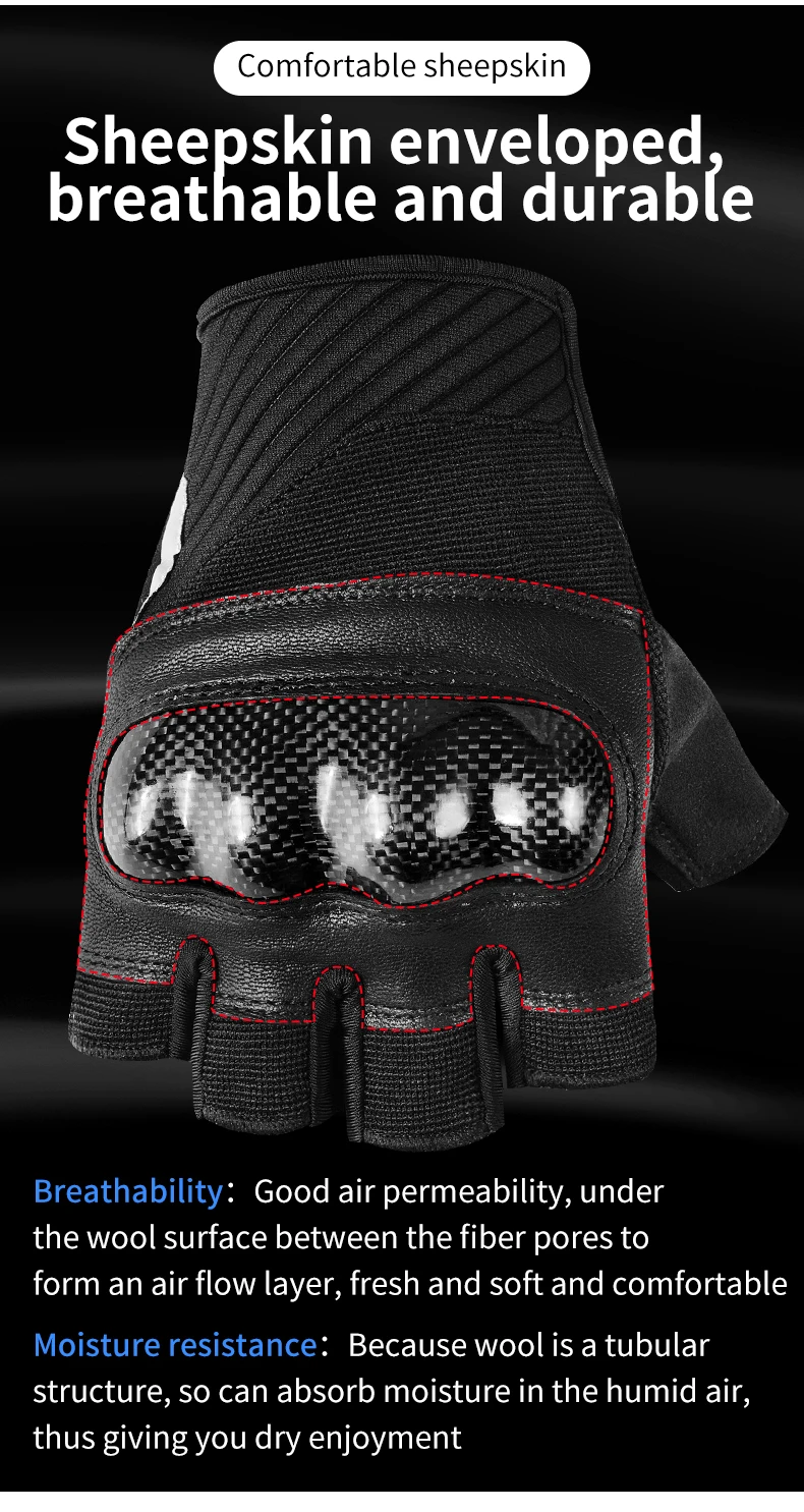 Summer Retro Half Finger Motorcycle Gloves Men Breathable Leather Fingerless Gloves Motocross Cycling Luvas Moto Guantes