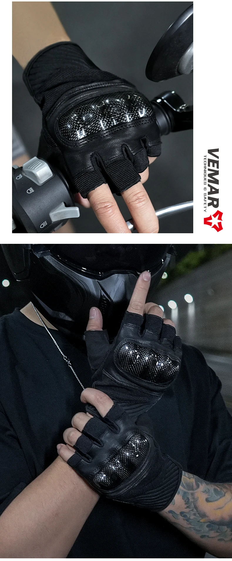 Summer Retro Half Finger Motorcycle Gloves Men Breathable Leather Fingerless Gloves Motocross Cycling Luvas Moto Guantes