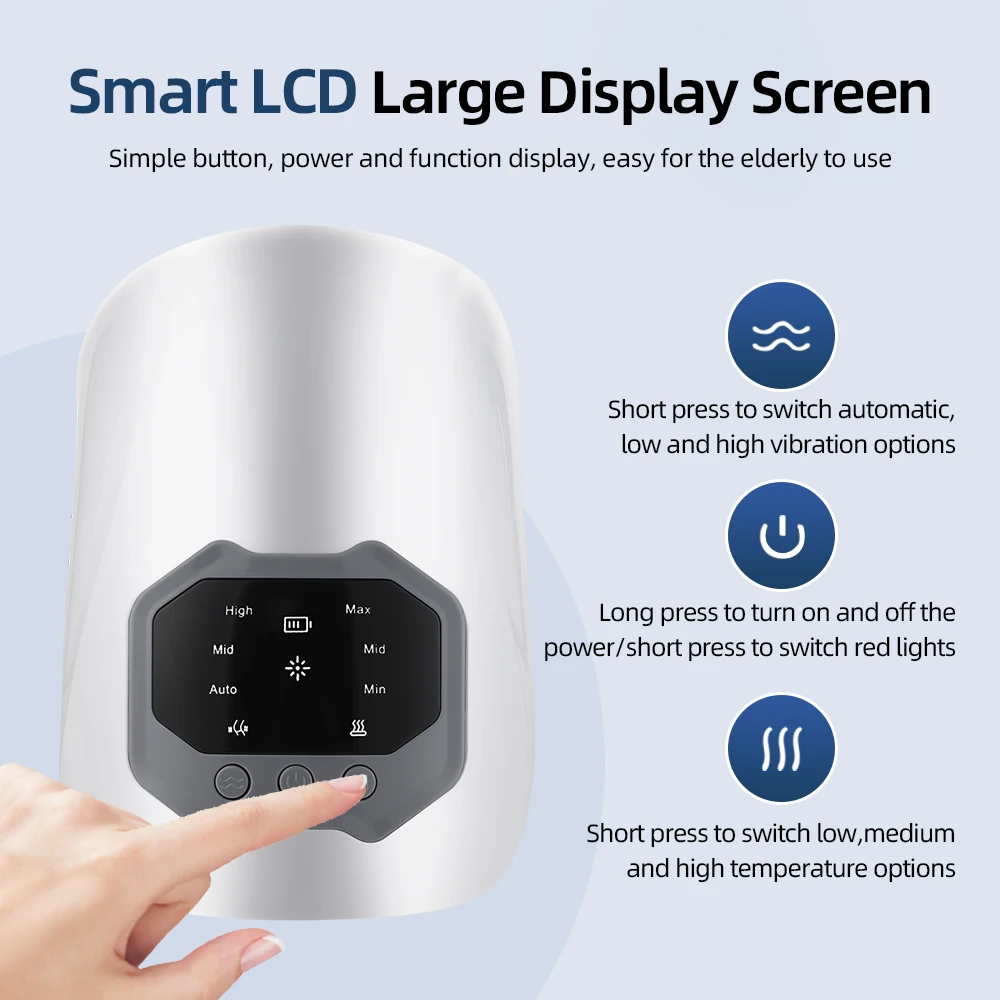 Wireless Knee Massager Electric Heating Kneepad Red Light Knee Care Vibration Massage Hot Compress Airbag Wrap Leg Relaxation