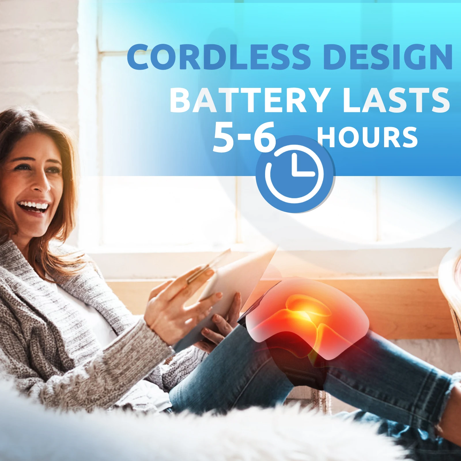 Wireless Knee Massager Electric Heating Kneepad Red Light Knee Care Vibration Massage Hot Compress Airbag Wrap Leg Relaxation