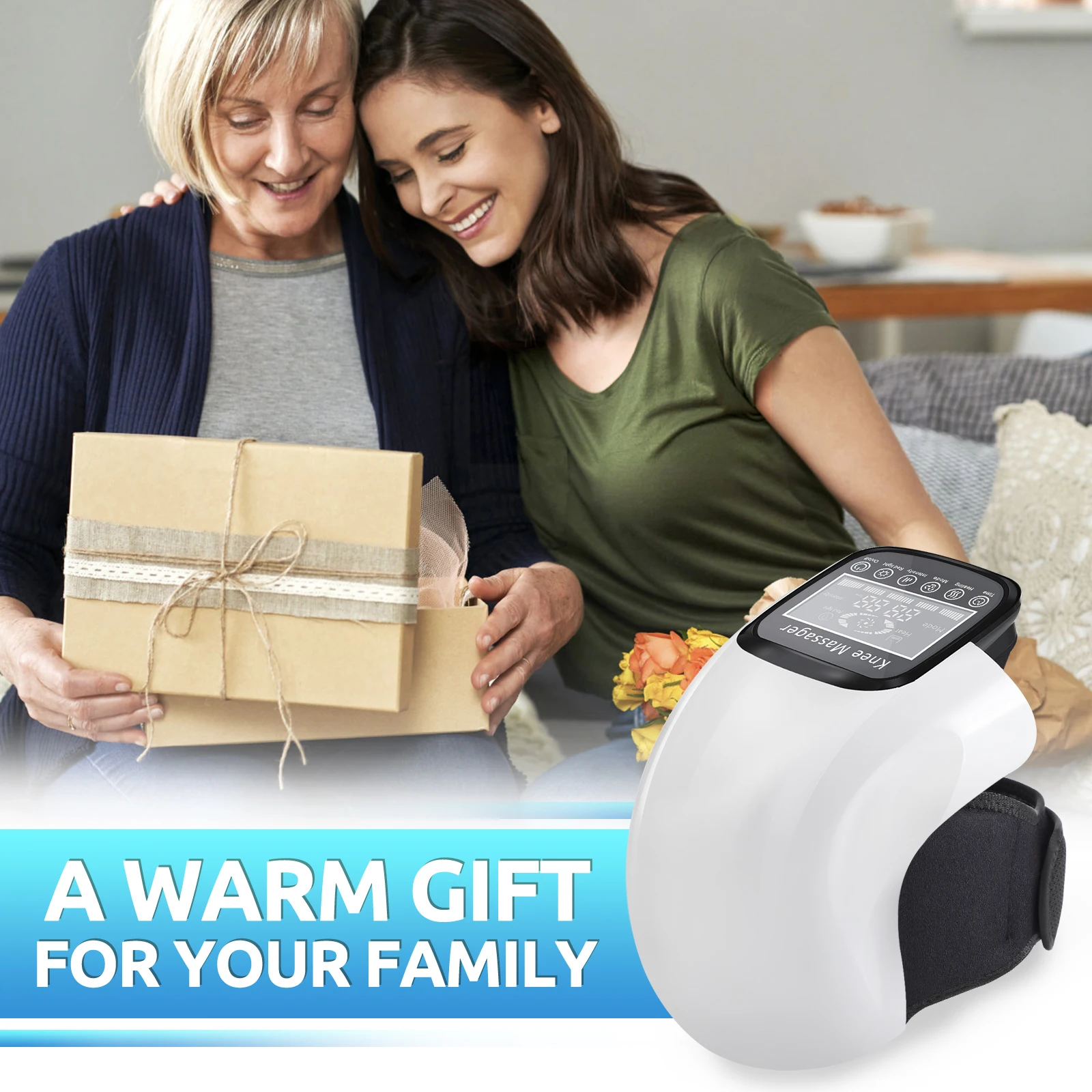 Wireless Knee Massager Electric Heating Kneepad Red Light Knee Care Vibration Massage Hot Compress Airbag Wrap Leg Relaxation