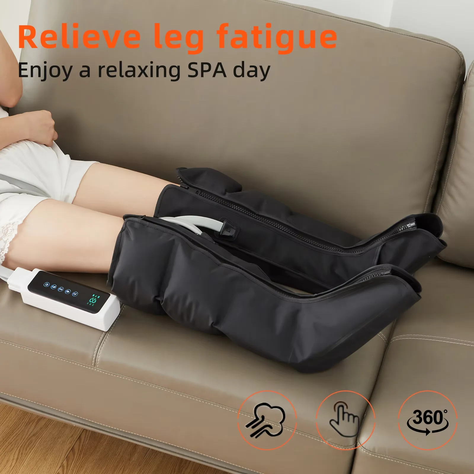 Air Compression Massage Leg Massager Pneumatic Boots 4 Airbags Leg Boots Lymphatic Drainage Rehabilitation System Press Pump