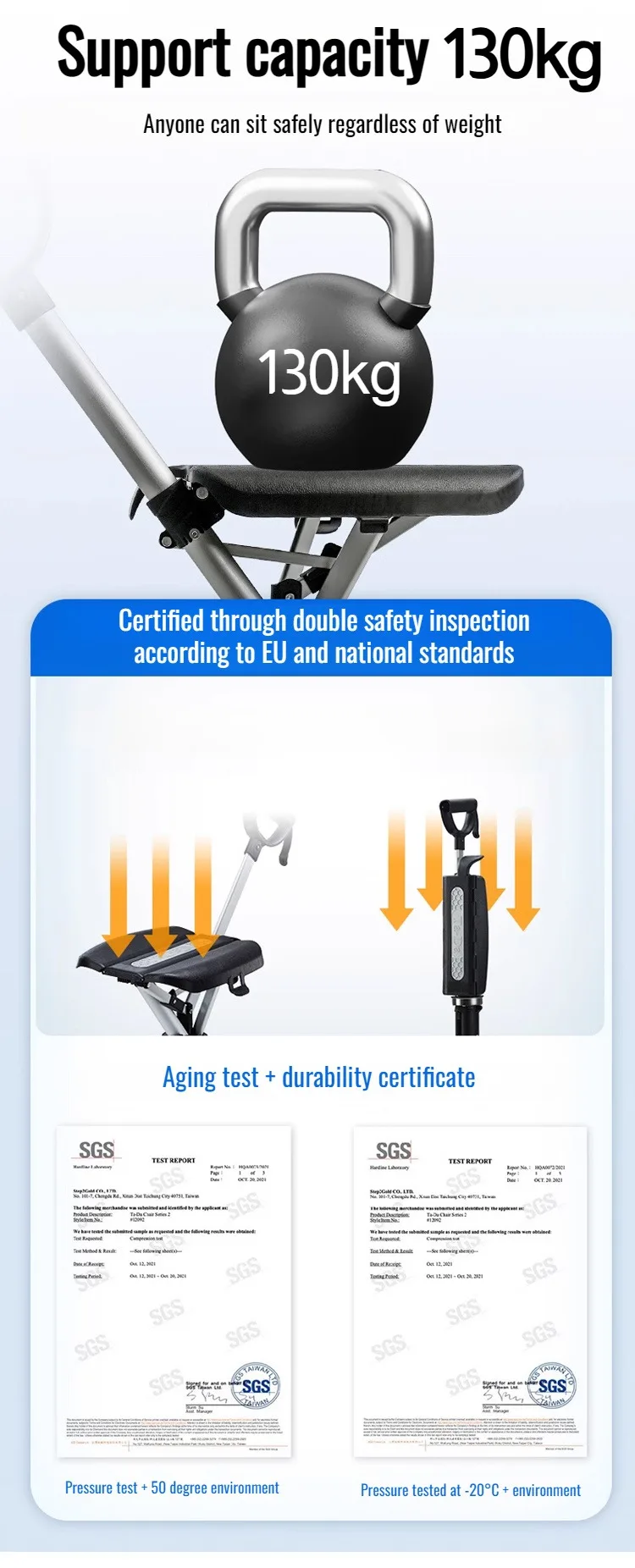 Outdoor Collapsible Cane Chair Elderly Walking Stool Light Mountaineering Cane Aluminum Alloy Foldable Walking Cane with Seat