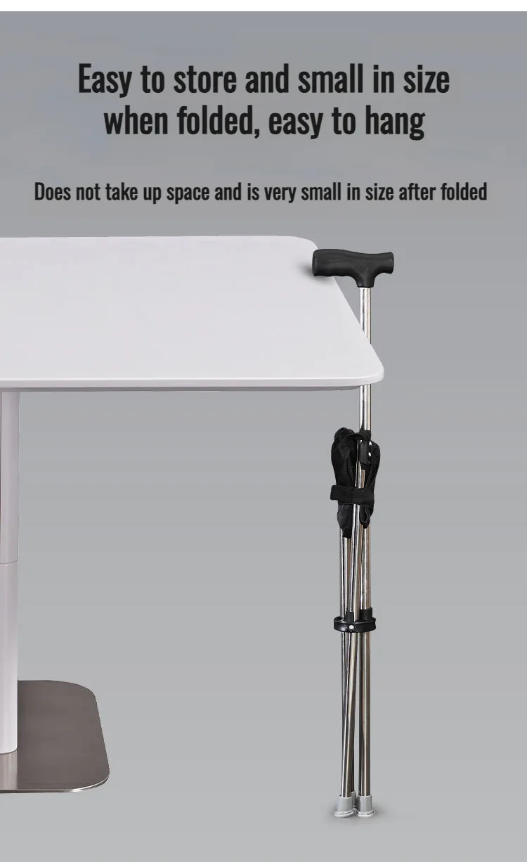 Outdoor Collapsible Cane Chair Elderly Walking Stool Light Mountaineering Cane Aluminum Alloy Foldable Walking Cane with Seat