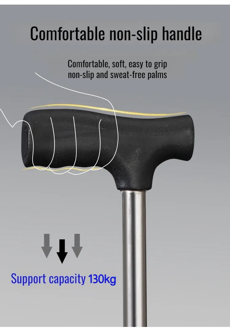 Outdoor Collapsible Cane Chair Elderly Walking Stool Light Mountaineering Cane Aluminum Alloy Foldable Walking Cane with Seat