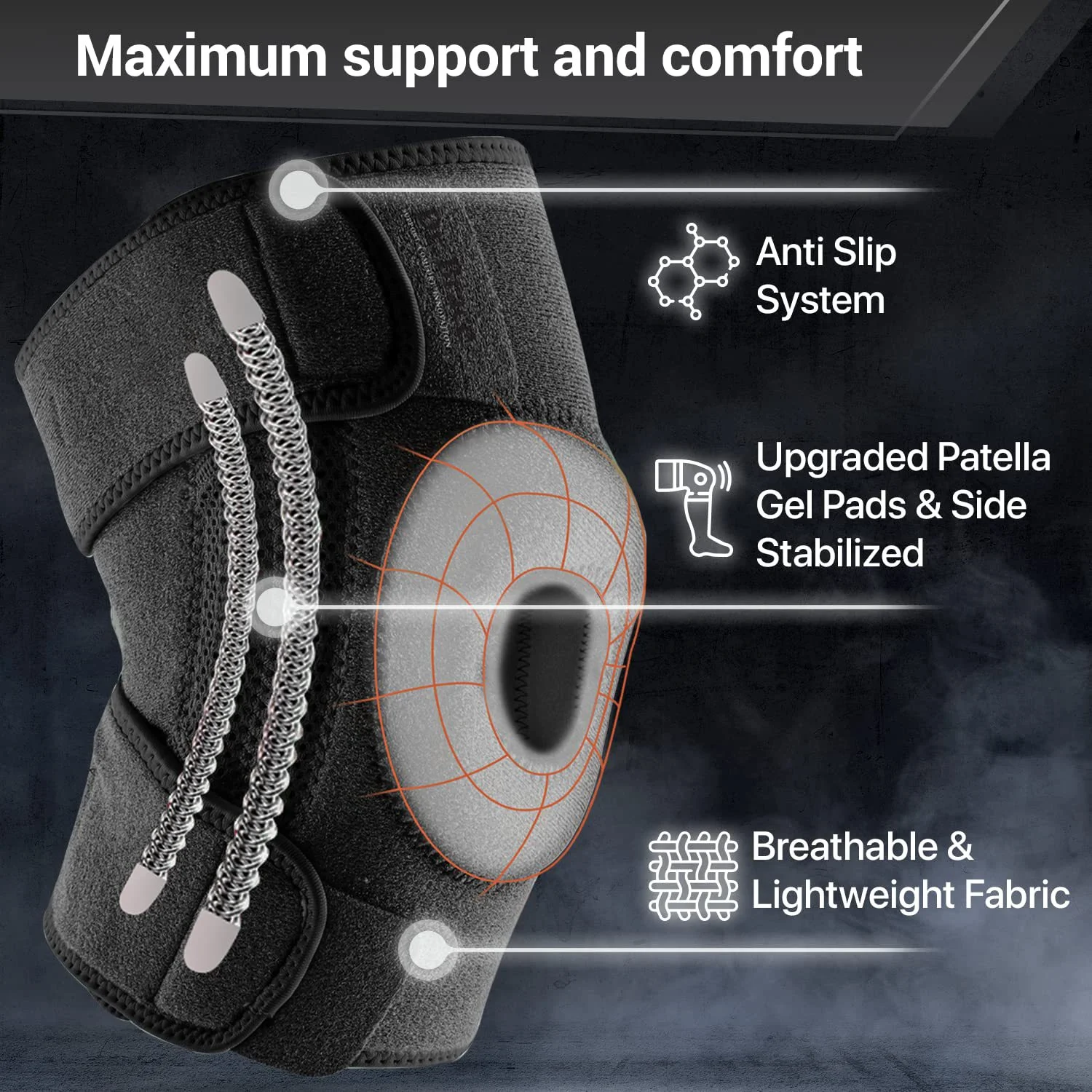 1pcs knee brace, hiking, outdoor running, cycling, men's and women's non slip spring support knee joint protection equipment