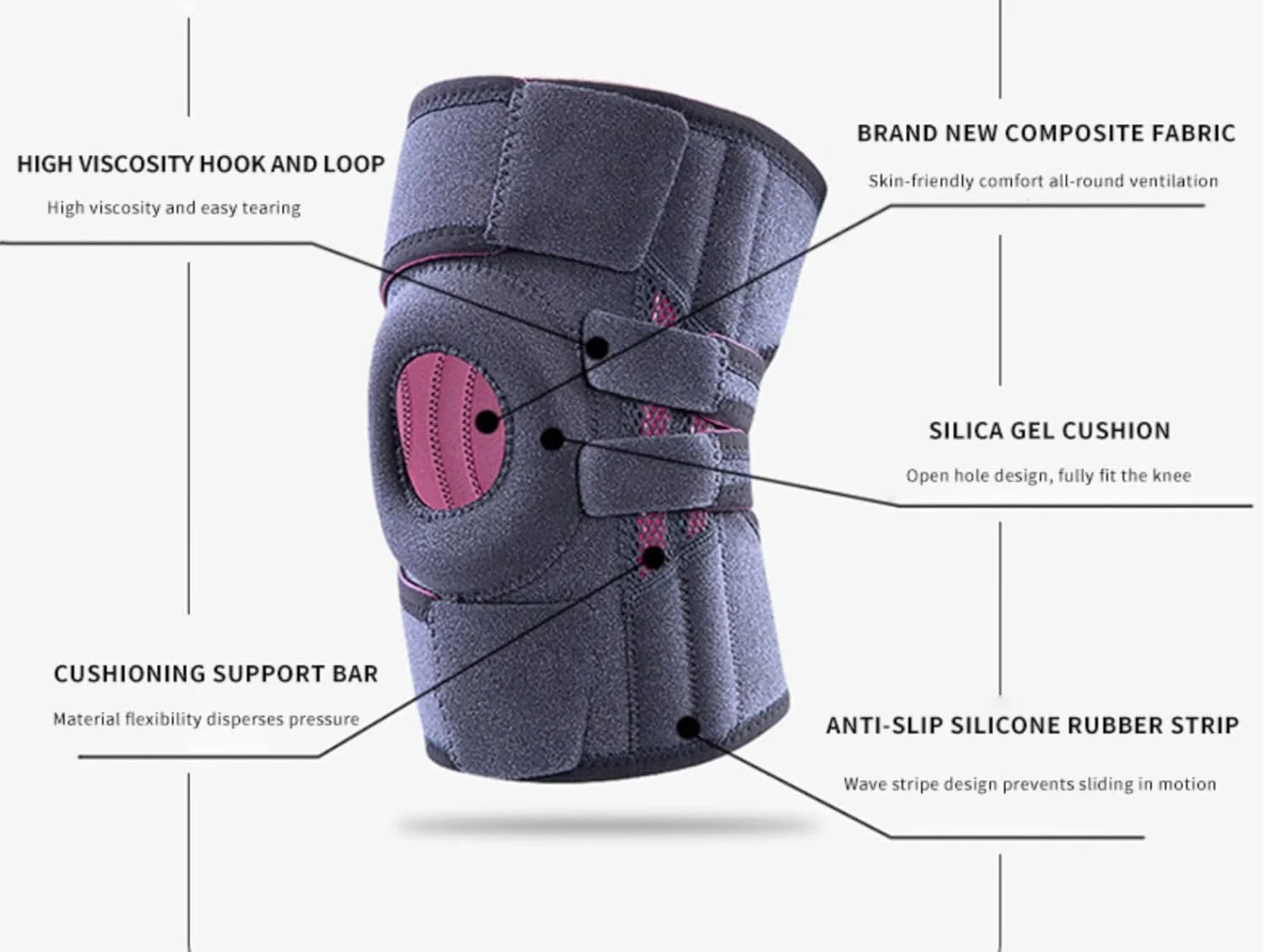 1pcs knee brace, hiking, outdoor running, cycling, men's and women's non slip spring support knee joint protection equipment