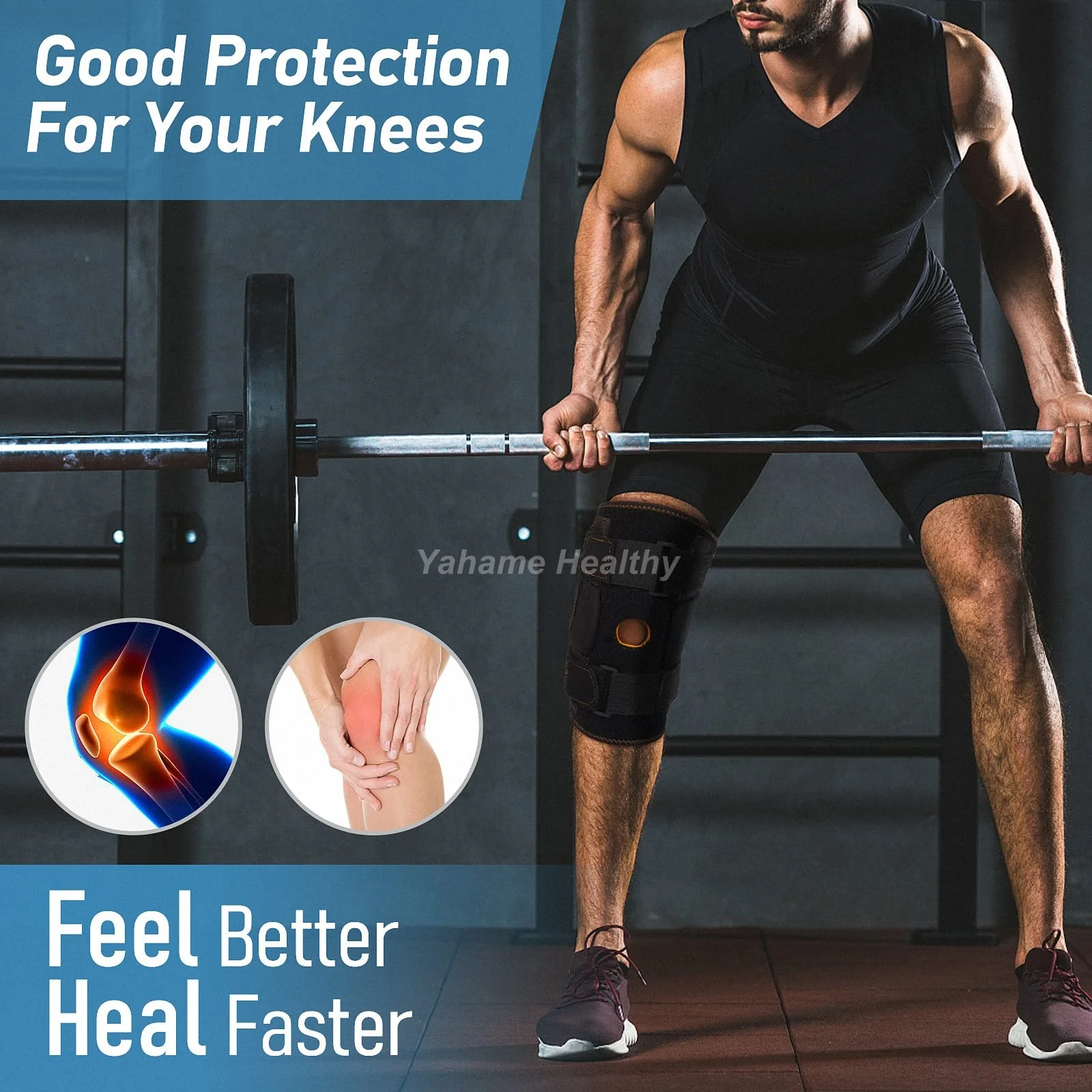 1PC Orthopedic Knee Pad Brace Pain Relief Support Compression Hinged Knee Protector Strap Tendon Ligament Meniscus for Men Women