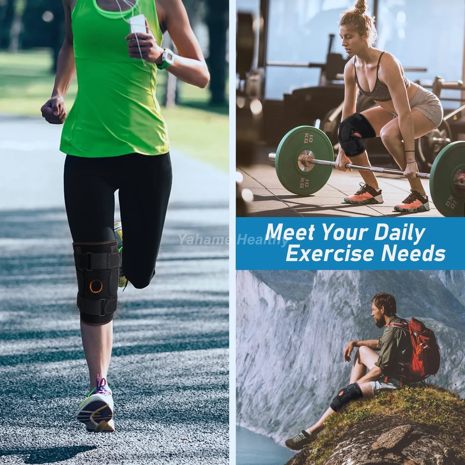 1PC Orthopedic Knee Pad Brace Pain Relief Support Compression Hinged Knee Protector Strap Tendon Ligament Meniscus for Men Women