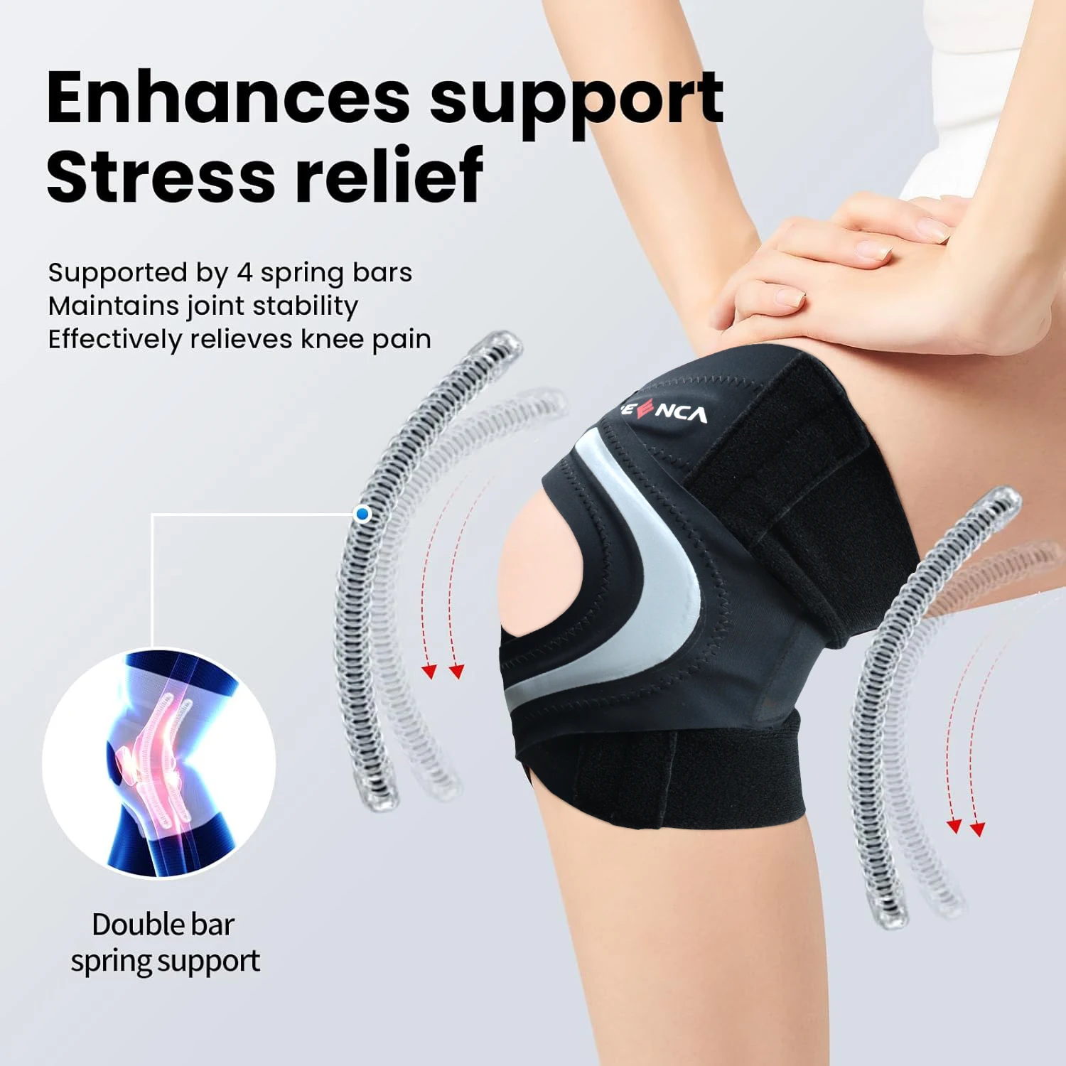NEENCA Knee Brace for Women & Men Relief Recovery Meniscus Tear Arthritis Pain ACL MCL Knee with Side Stabilizers Knee Supportp
