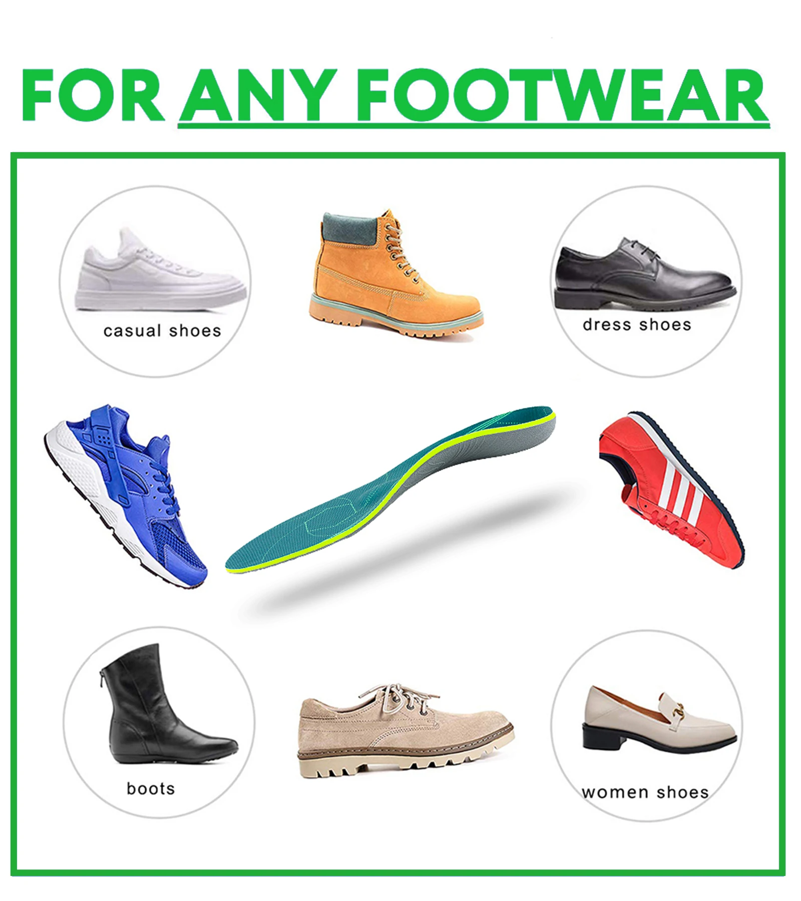 Flat Feet Template Arch Support Orthopedic Insoles,Men Women Plantar Fasciitis Heel Pain Orthotics Insoles Sneakers Shoe Inserts