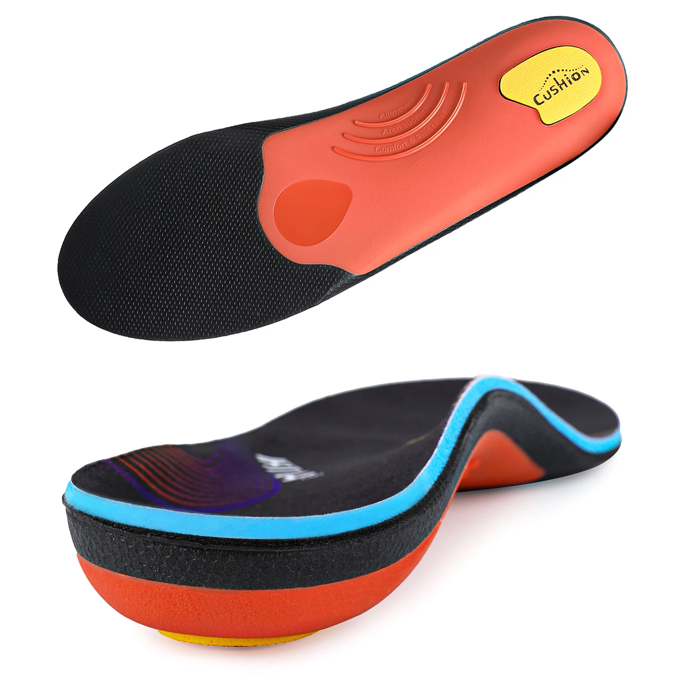 Flat Feet Template Arch Support Orthopedic Insoles,Men Women Plantar Fasciitis Heel Pain Orthotics Insoles Sneakers Shoe Inserts