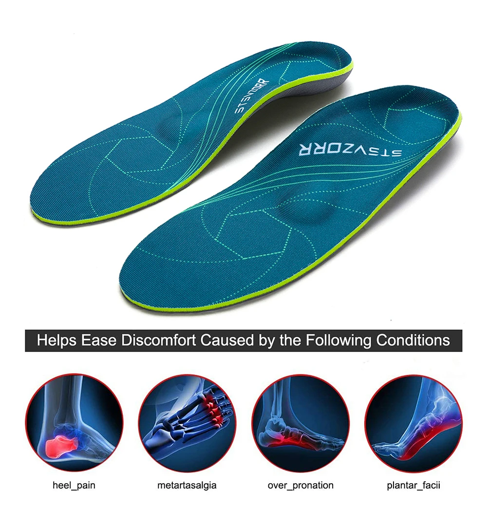Flat Feet Template Arch Support Orthopedic Insoles,Men Women Plantar Fasciitis Heel Pain Orthotics Insoles Sneakers Shoe Inserts