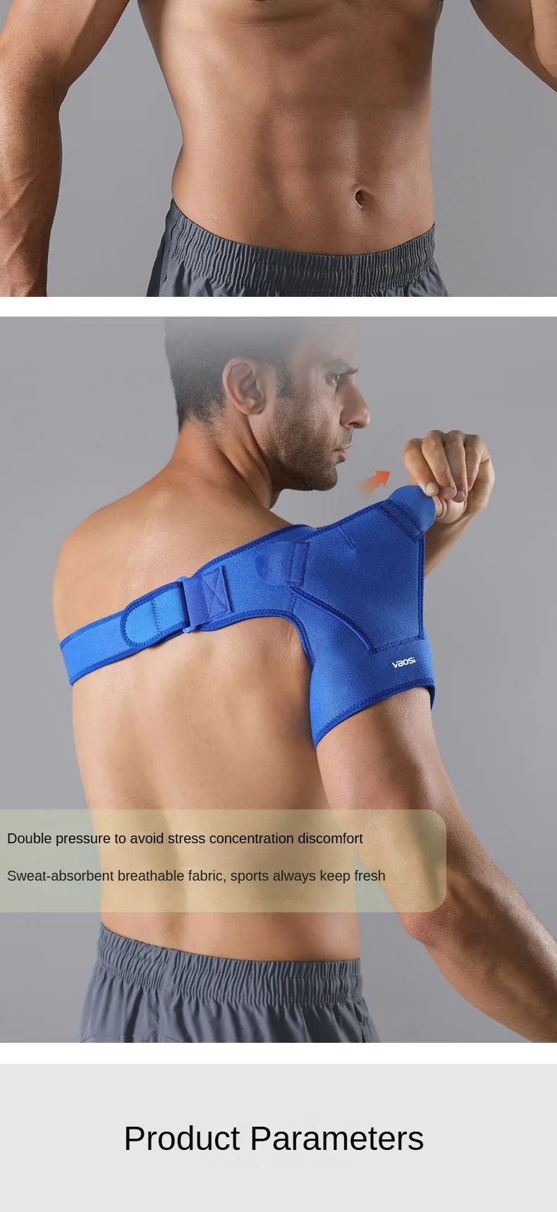 Shoulder Support Brace with Pressure Pad for Men Women, Adjustable Shoulder Brace for Torn Rotator Cuff, Tendonitis, Dislocation