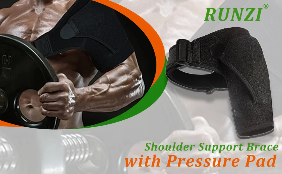 Shoulder Support Brace with Pressure Pad for Men Women, Adjustable Shoulder Brace for Torn Rotator Cuff, Tendonitis, Dislocation