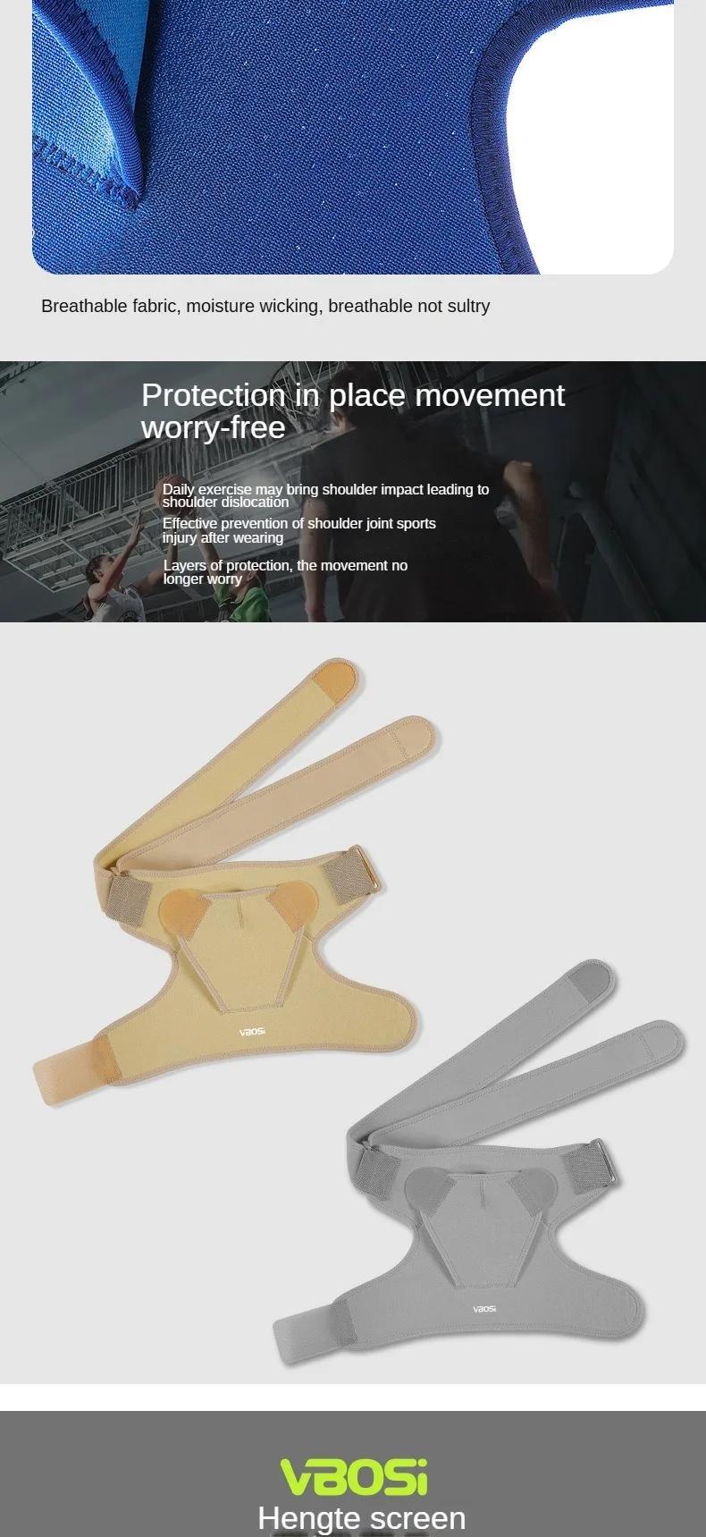 Shoulder Support Brace with Pressure Pad for Men Women, Adjustable Shoulder Brace for Torn Rotator Cuff, Tendonitis, Dislocation