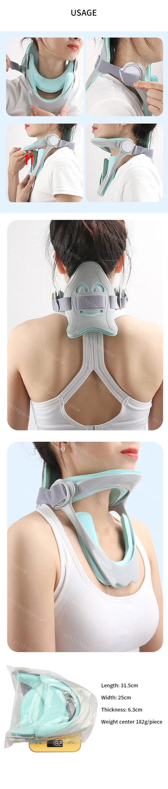 Neck Support Cervical Brace Adjustable Orthopedic Cervical Traction Device Collar Relief Spine Pressure Neck Support Breathable