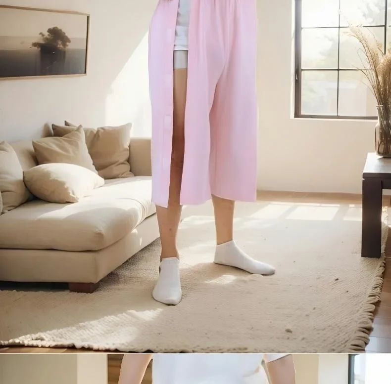 Easy-To-Wear Detachable Orthopedic Surgery Hospital Bed Patient Shorts For Elderly Post-Surgery Full-Open Protection Short Pants