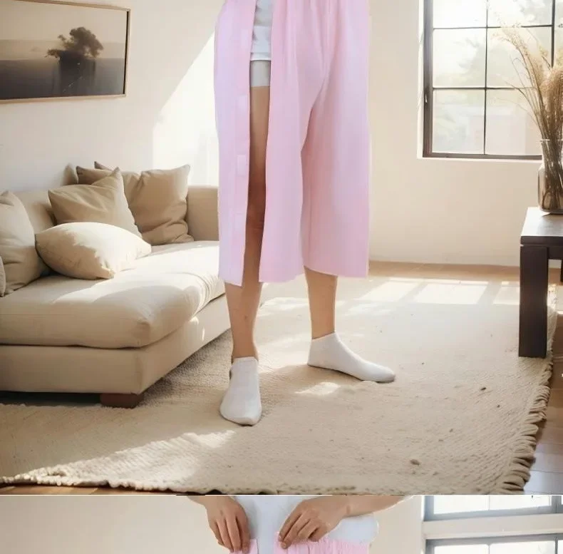 Easy-To-Wear Detachable Orthopedic Surgery Hospital Bed Patient Shorts For Elderly Post-Surgery Full-Open Protection Short Pants