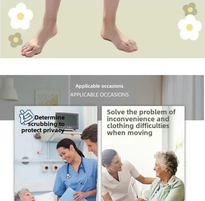 Easy-To-Wear Detachable Orthopedic Surgery Hospital Bed Patient Shorts For Elderly Post-Surgery Full-Open Protection Short Pants