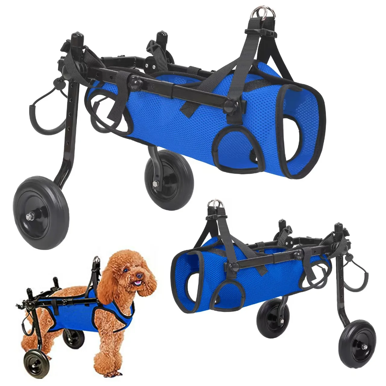 Disabled Dog Wheelchair Cart Adjustable Pet Mobility Aids with Wheels Pet Cat Dog Rehabilitation Walking Mobility Aid Troll