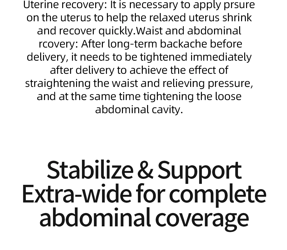 Sunveno Postpartum Belly Band Girdle for Postnatal Adjustable Belly Wrap C-section Recovery Binder Abdominal Support 