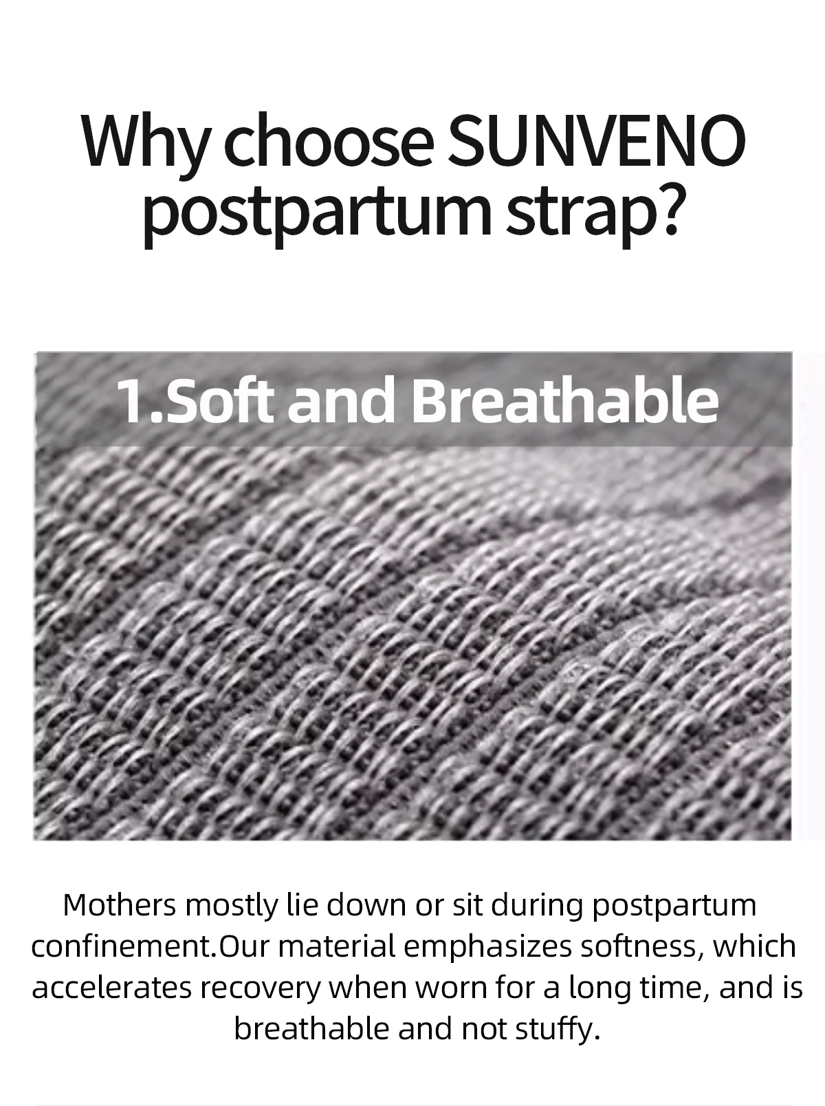 Sunveno Postpartum Belly Band Girdle for Postnatal Adjustable Belly Wrap C-section Recovery Binder Abdominal Support 