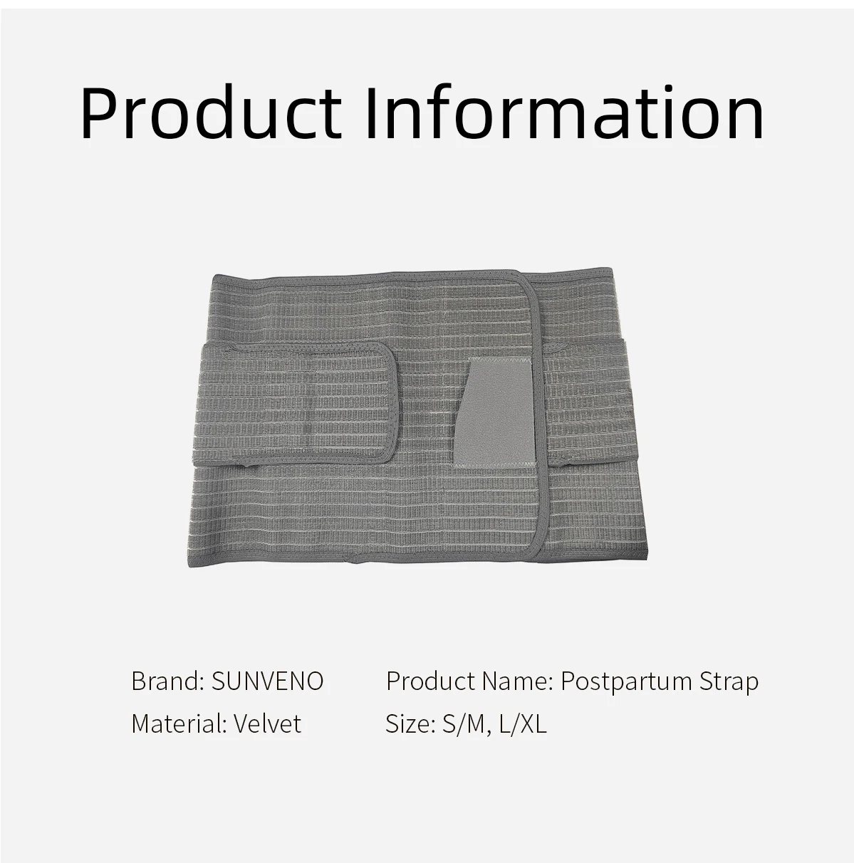 Sunveno Postpartum Belly Band Girdle for Postnatal Adjustable Belly Wrap C-section Recovery Binder Abdominal Support 