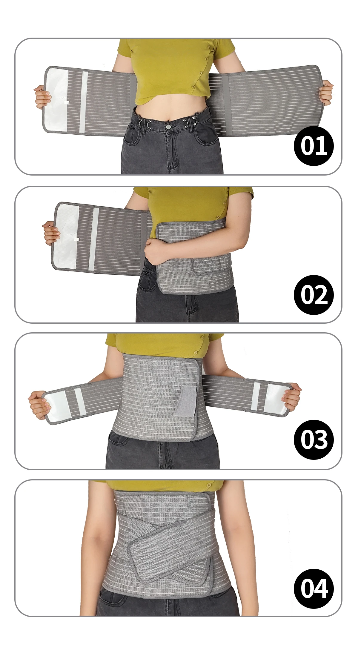 Sunveno Postpartum Belly Band Girdle for Postnatal Adjustable Belly Wrap C-section Recovery Binder Abdominal Support 