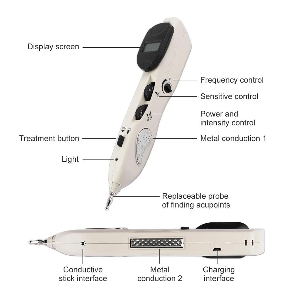 Electronic Acupuncture Pen Point Detector Acupressure Massage Electric Acupuncture Meridian Pen Pain Therapy Face Care Health