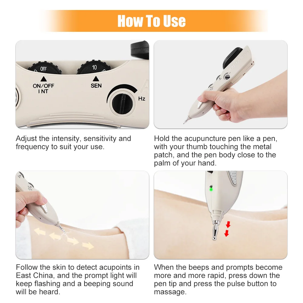 Electronic Acupuncture Pen Point Detector Acupressure Massage Electric Acupuncture Meridian Pen Pain Therapy Face Care Health