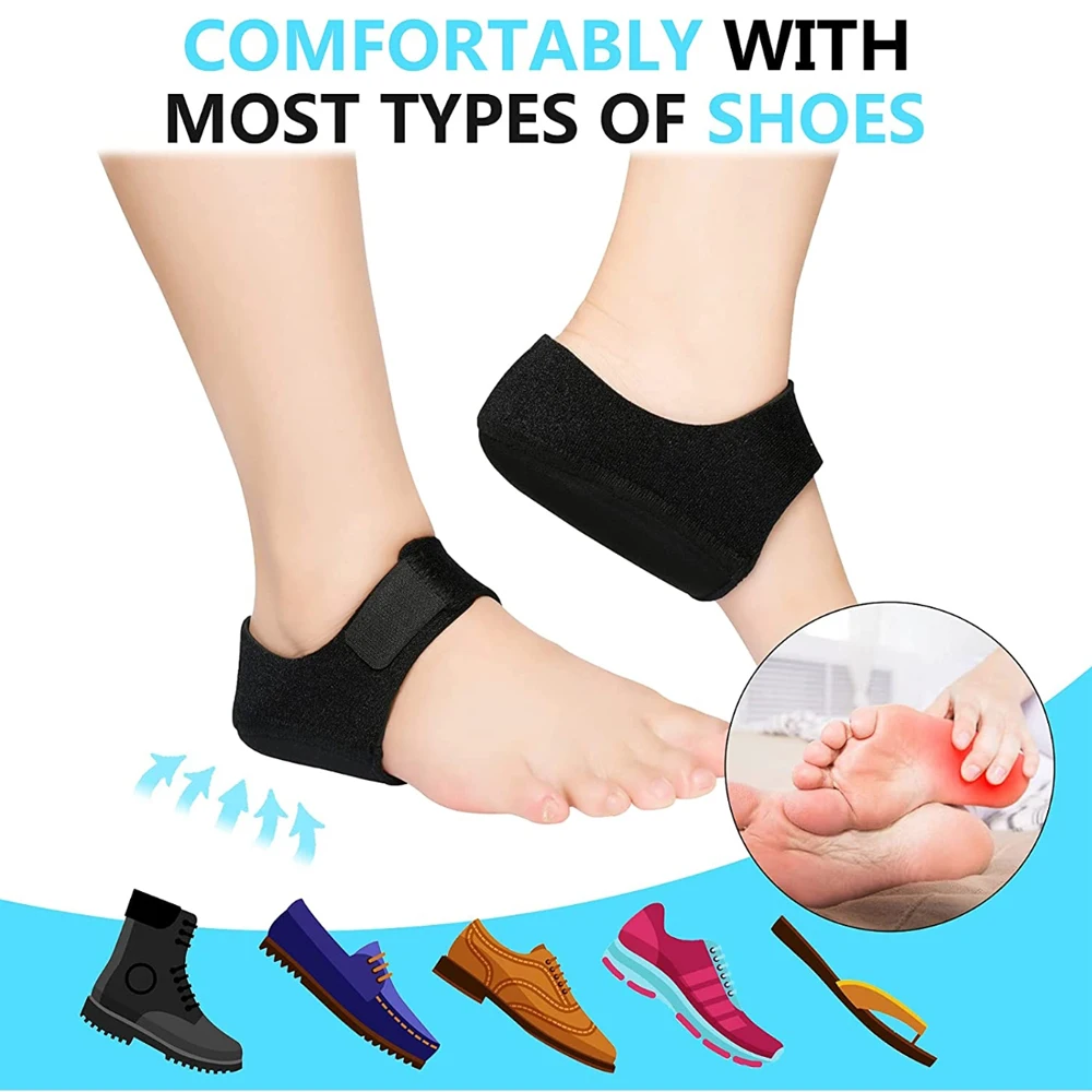 Plantar Fasciitis Heel Spur Foot Support With U-Shaped Silicone Gel Heel Cups for Heel Pain Relief Insoles for Man Woman Walking