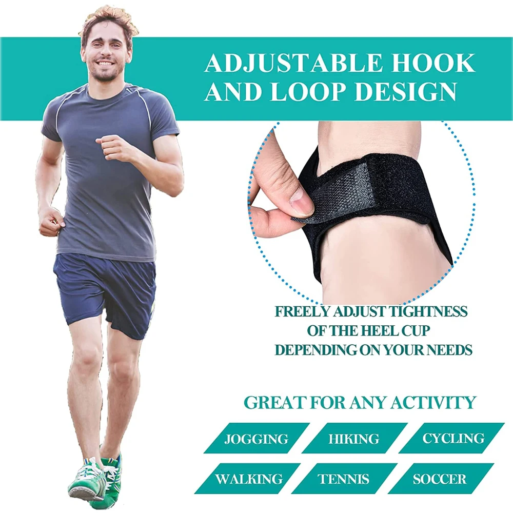 Plantar Fasciitis Heel Spur Foot Support With U-Shaped Silicone Gel Heel Cups for Heel Pain Relief Insoles for Man Woman Walking