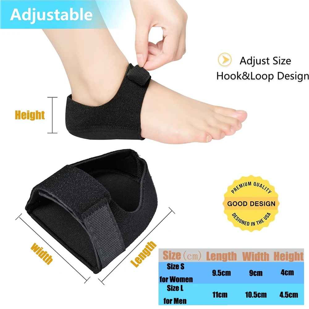 Plantar Fasciitis Heel Spur Foot Support With U-Shaped Silicone Gel Heel Cups for Heel Pain Relief Insoles for Man Woman Walking