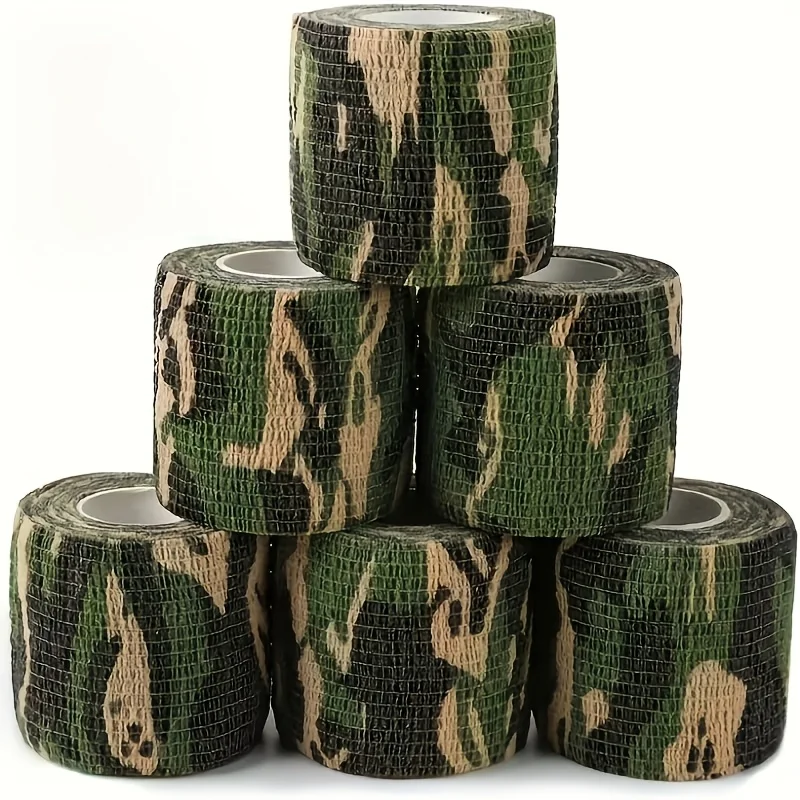 6/12 rolls of camouflage self-adhesive tape, non-woven cohesive bandage wraps, pet bandages, camouflage camouflage tape
