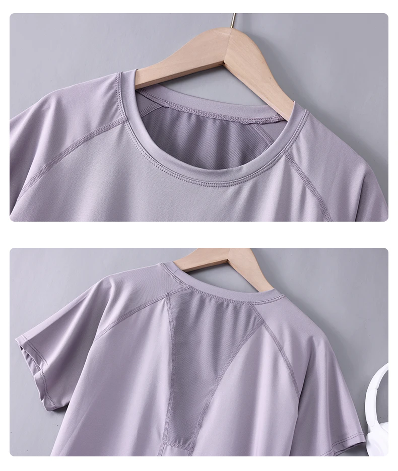 DRUR 2pcs Yoga Set Women Summer Sports Suit 2 Piece Sportswear Outfits Female Short Sleeve Fitness Tops Running Shorts Sets New