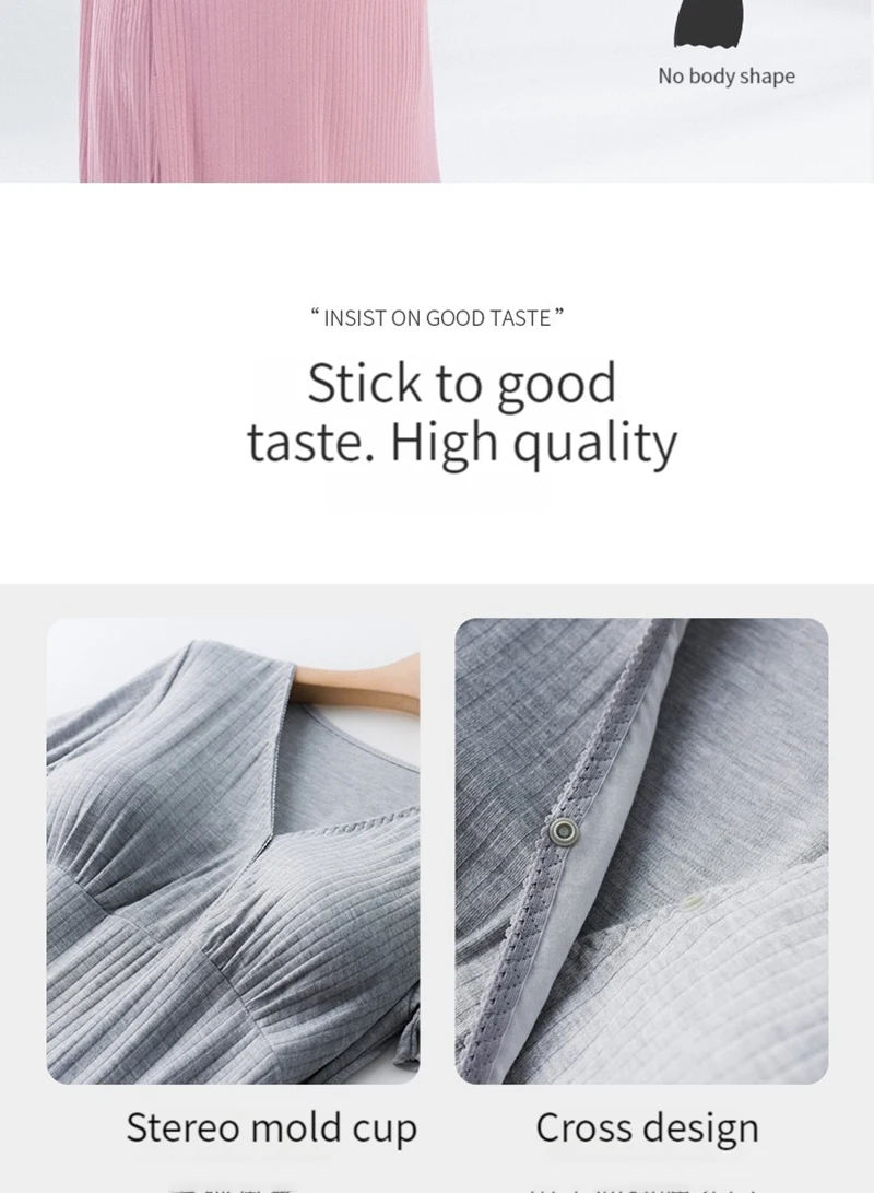 Modal Maternity Clothes Breastfeeding Nightgowns Nursing Sleepwear Hospital Loose Fitting Breast Feeding Pajamas Pregnancy Dress