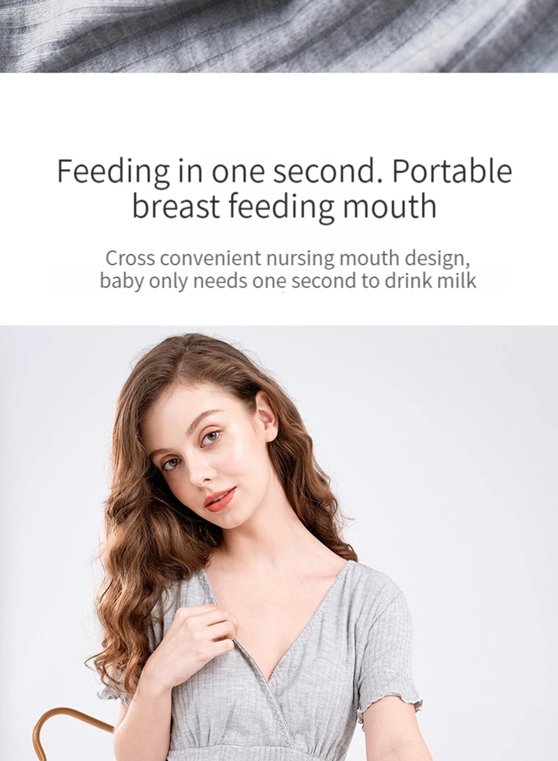 Modal Maternity Clothes Breastfeeding Nightgowns Nursing Sleepwear Hospital Loose Fitting Breast Feeding Pajamas Pregnancy Dress