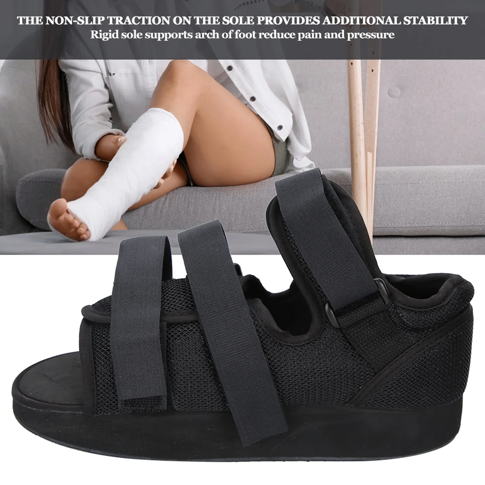 Post OP Shoe Foot Cast Orthopedic Fracture Support Protection Post Boot Shoe Foot Fracture Support Open Toe Plaster Cast Shoe