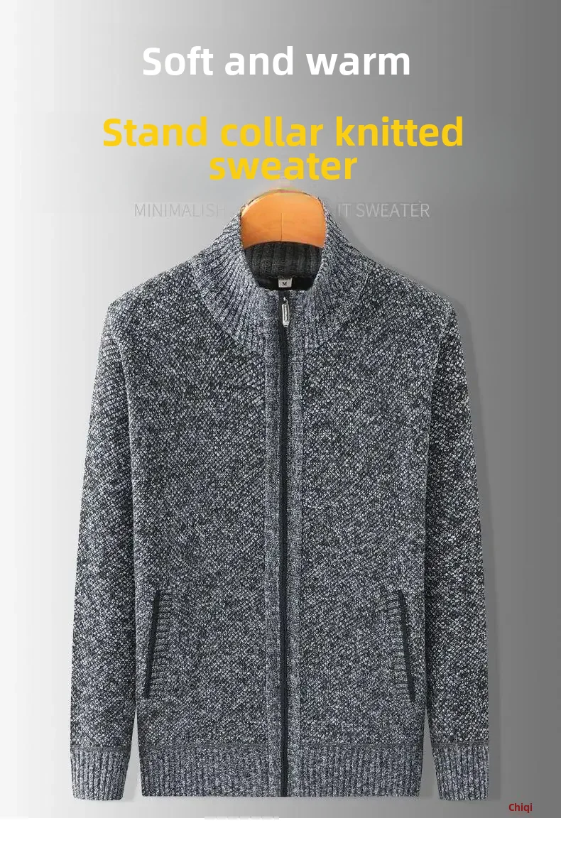 Knitzip-up Cardigan Men's Autumn/winter Thickened Sweater For Middle-aged Elderly Father Thickened Jacket Clearance Sale