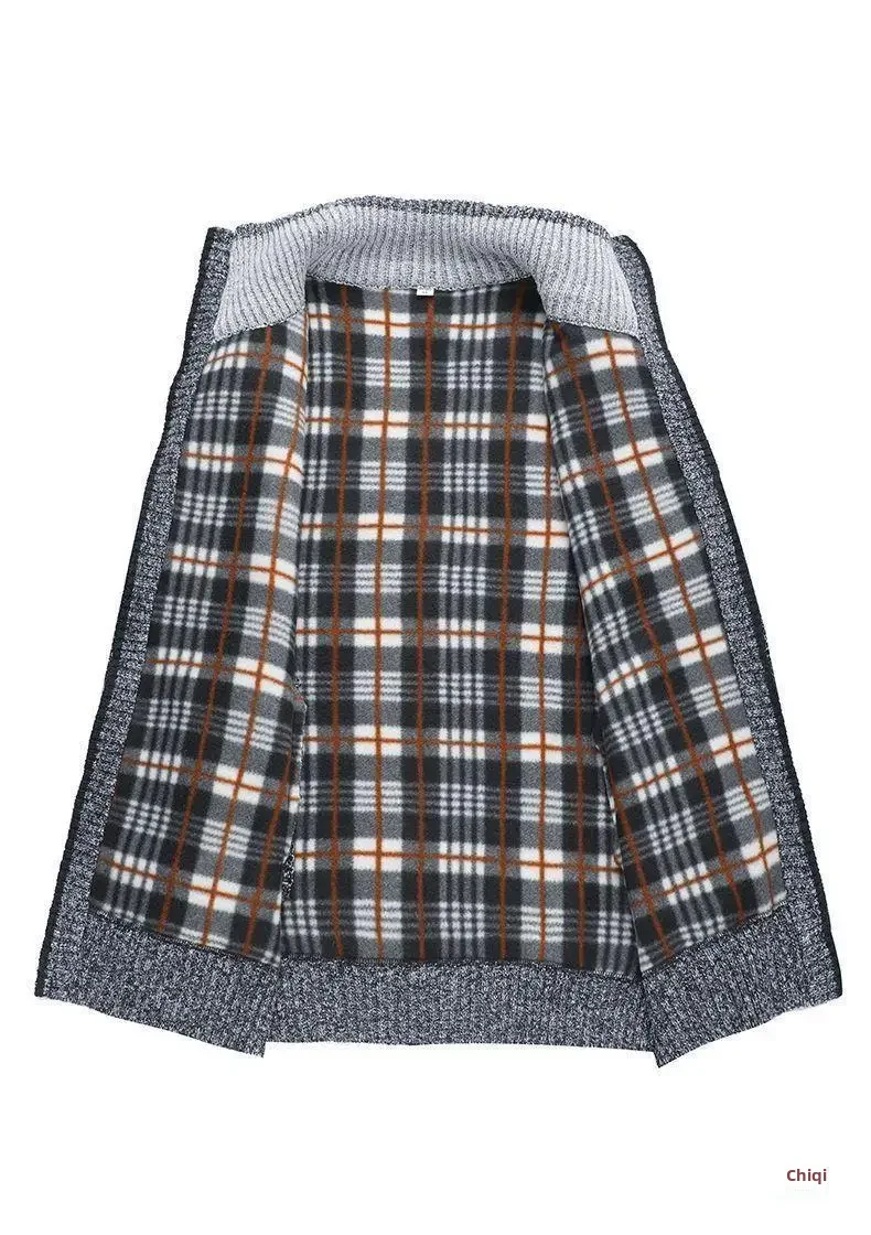 Knitzip-up Cardigan Men's Autumn/winter Thickened Sweater For Middle-aged Elderly Father Thickened Jacket Clearance Sale