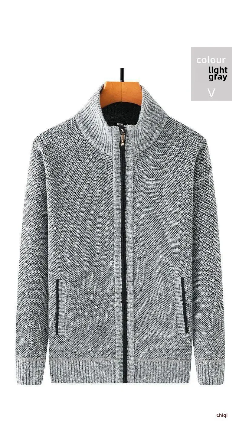 Knitzip-up Cardigan Men's Autumn/winter Thickened Sweater For Middle-aged Elderly Father Thickened Jacket Clearance Sale