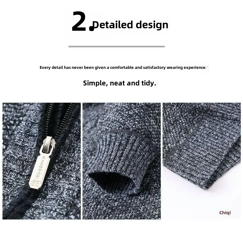 Knitzip-up Cardigan Men's Autumn/winter Thickened Sweater For Middle-aged Elderly Father Thickened Jacket Clearance Sale