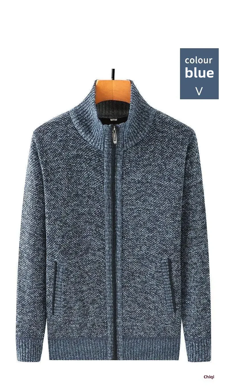 Knitzip-up Cardigan Men's Autumn/winter Thickened Sweater For Middle-aged Elderly Father Thickened Jacket Clearance Sale