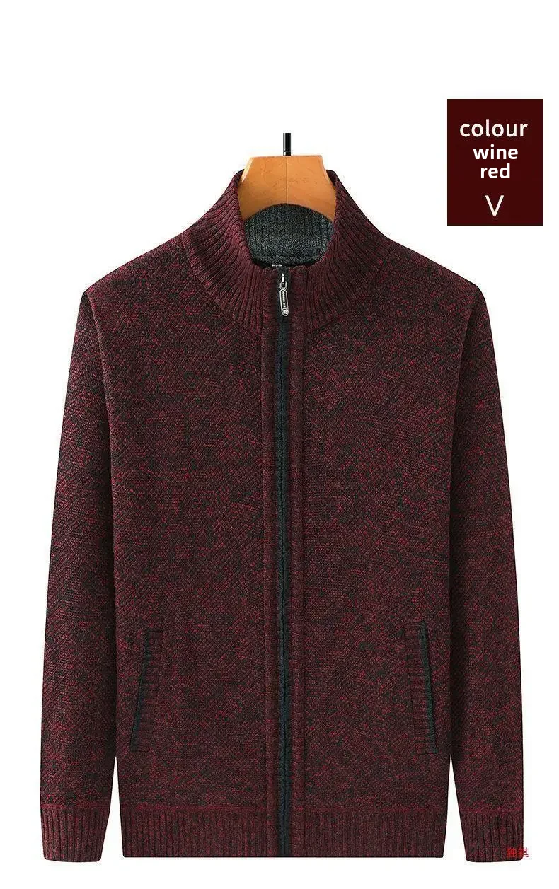 Knitzip-up Cardigan Men's Autumn/winter Thickened Sweater For Middle-aged Elderly Father Thickened Jacket Clearance Sale